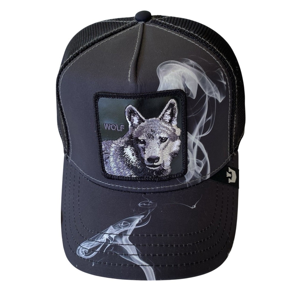 Goorin Bros Asphalt Jungle Wolf Trucker Hat Snapback Cap Black Smoke The Farm